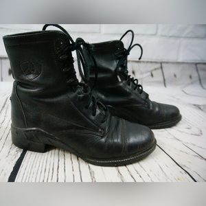 Ariat Heritage Boots Womens Size 6 Black Leather Paddock Lace Up ATS Riding